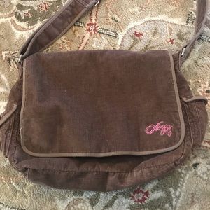 Aeropostale brown corduroy crossover bag